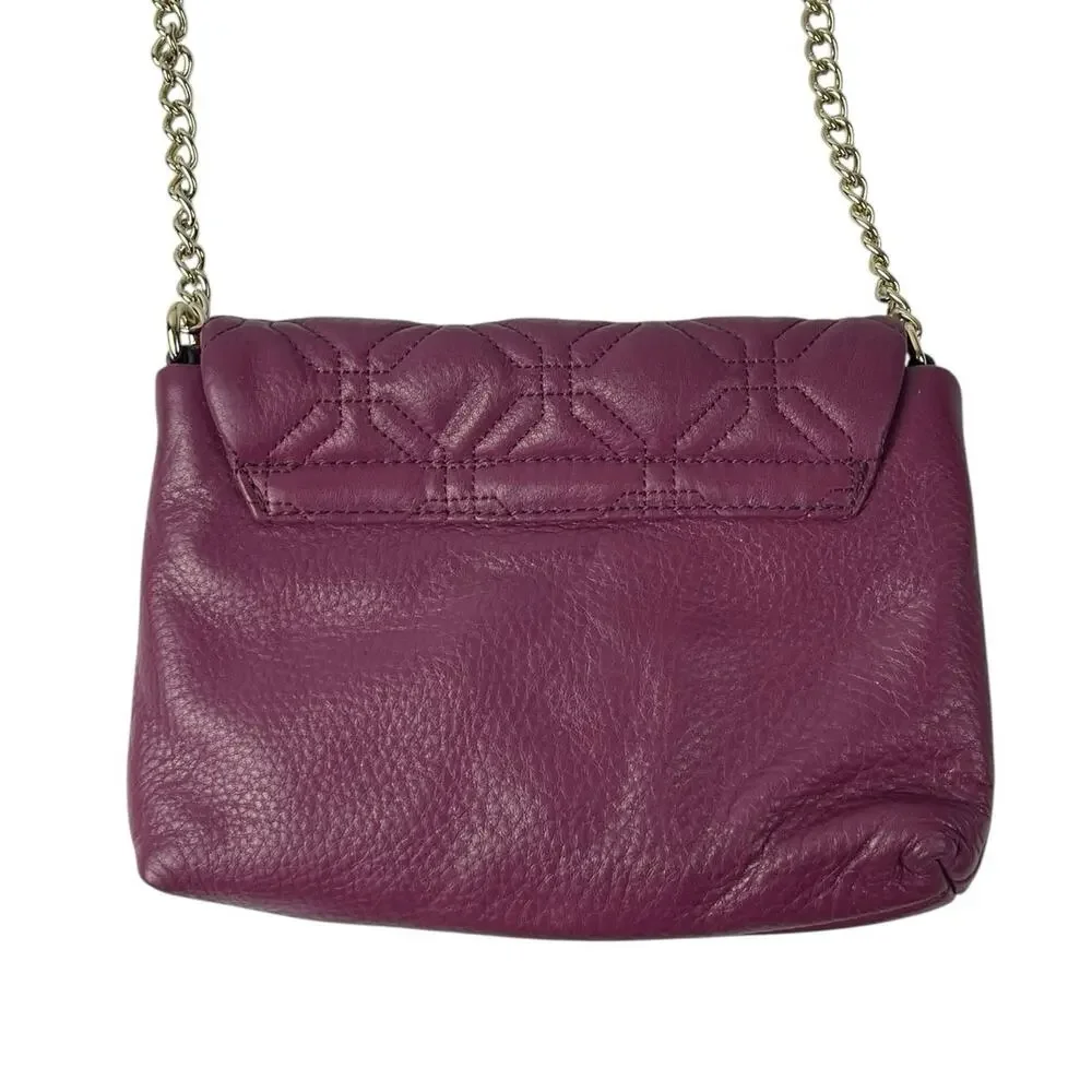 Kate Spade Astor Court Naomi Quilted Chain Purple Magenta Leather Crossbody Bag